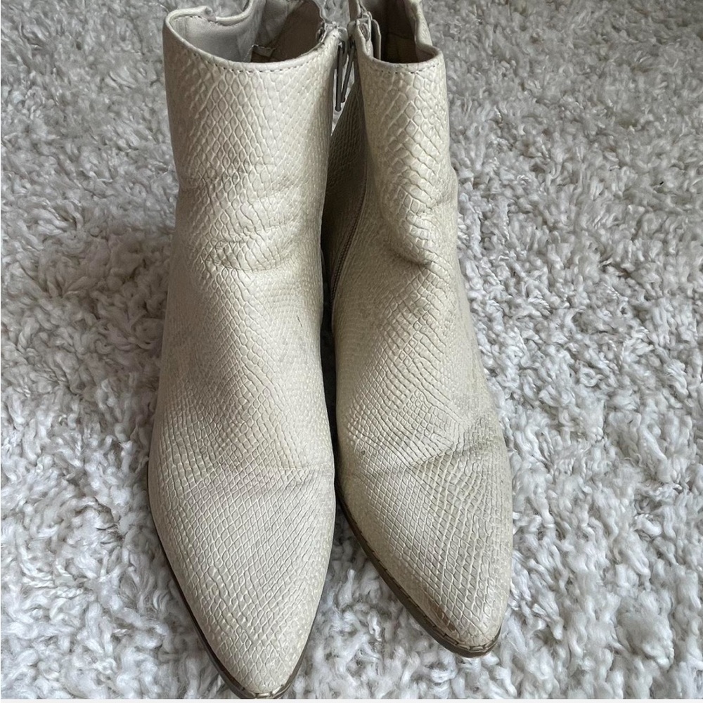 Coconuts by Matisse Cream Faux Snake Skin Ankle Booties